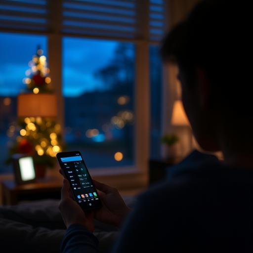 person using voice assistant to trigger goodnight scene
