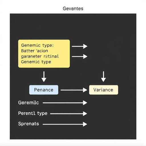 Diagram showing generic type parameters and variance arrows