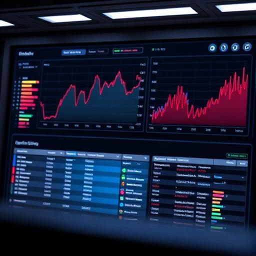 A SOC dashboard concept image showing alert spikes and threat monitoring