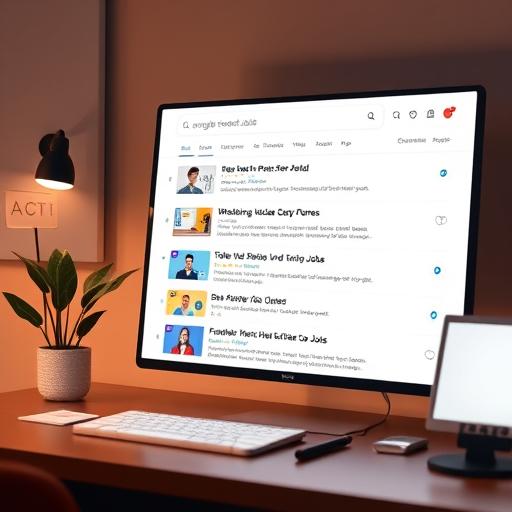 screenshot concept showing search results for freelance jobs