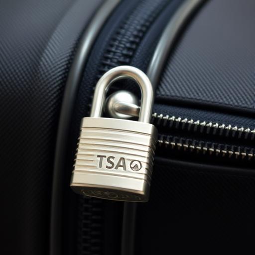 TSA-approved lock on a zipper
