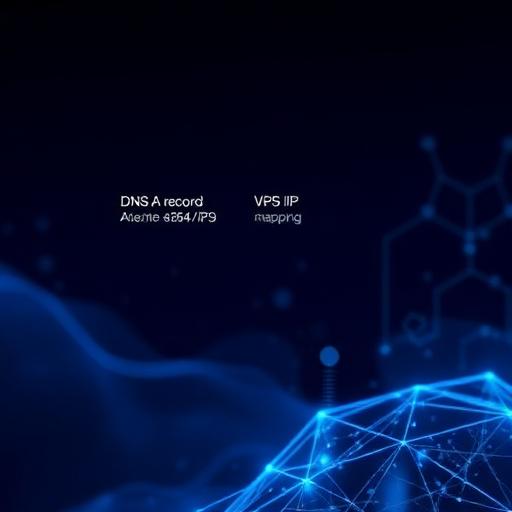 Screenshot-style placeholder showing DNS A record and VPS IP mapping