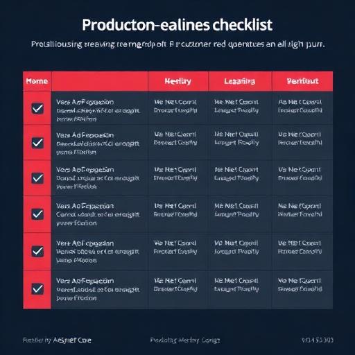 Production readiness checklist graphic for ASP.NET Core VPS hosting