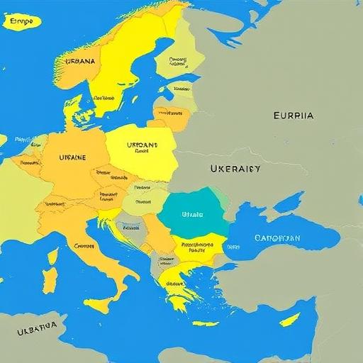 Global map showing trade and energy interdependencies between Russia, Ukraine, Europe, and key global partners