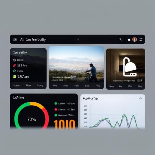 dashboard showing air quality, occupancy, and lighting scenes