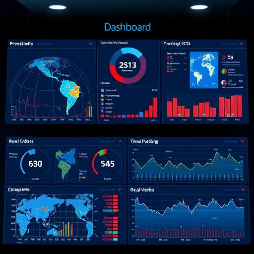 Logistics control tower dashboard with real-time vessel positions and ETAs