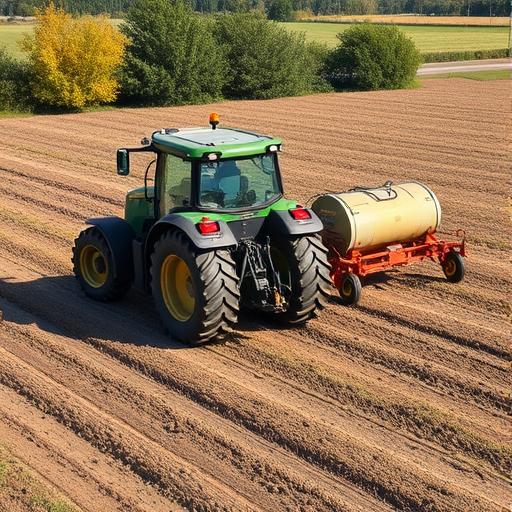 Autonomous tractor towing implements along a GPS-guided path