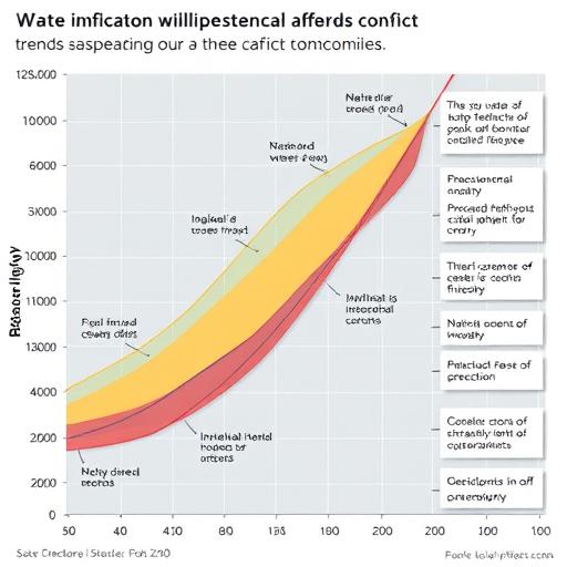 Scenario pathways chart showing inflation trends under three conflict outcomes