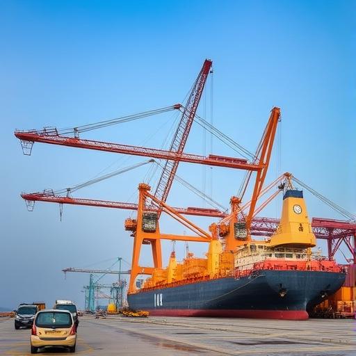 Gwadar Port cranes loading bulk minerals