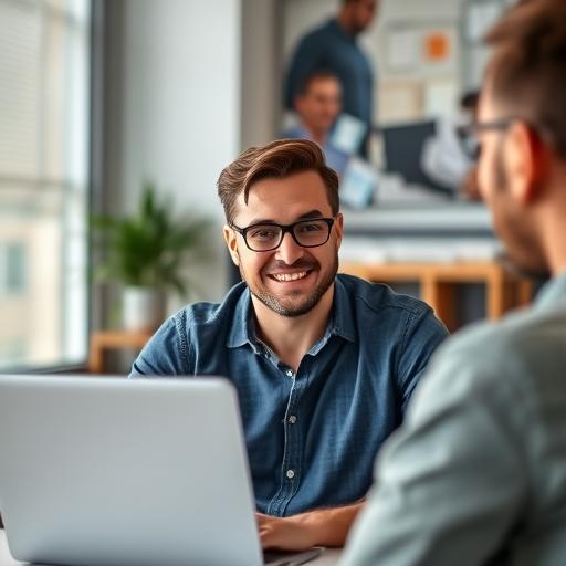 Entrepreneur conducting a video call with a prospect, calendar invite visible