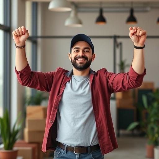 freelancer celebrating a successful project delivery
