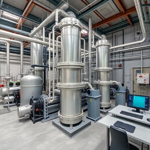 mineral processing plant with flotation cells and control room