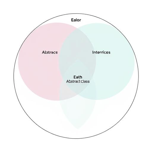 A Venn diagram comparing abstract classes and interfaces