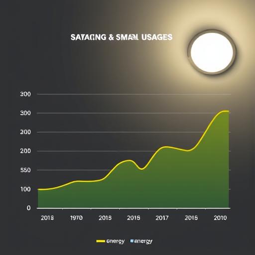 energy usage chart showing savings from smart thermostat and lighting