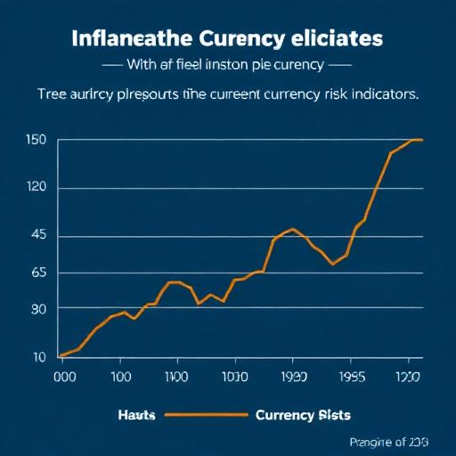 A chart-style illustration showing inflation and currency pressure as risk indicators