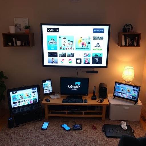 Family tech kit with shared devices