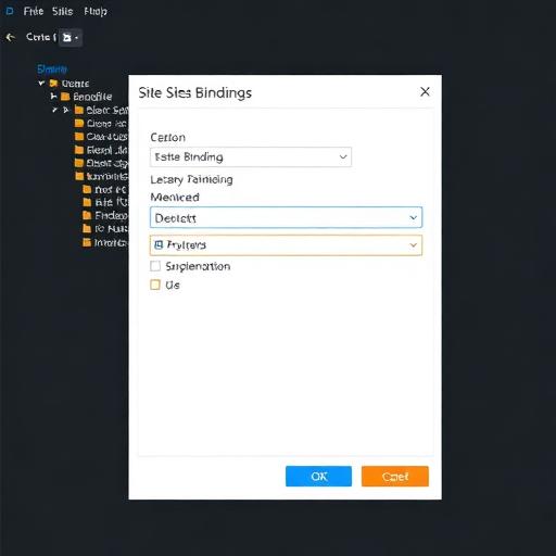IIS site bindings window showing HTTPS configuration